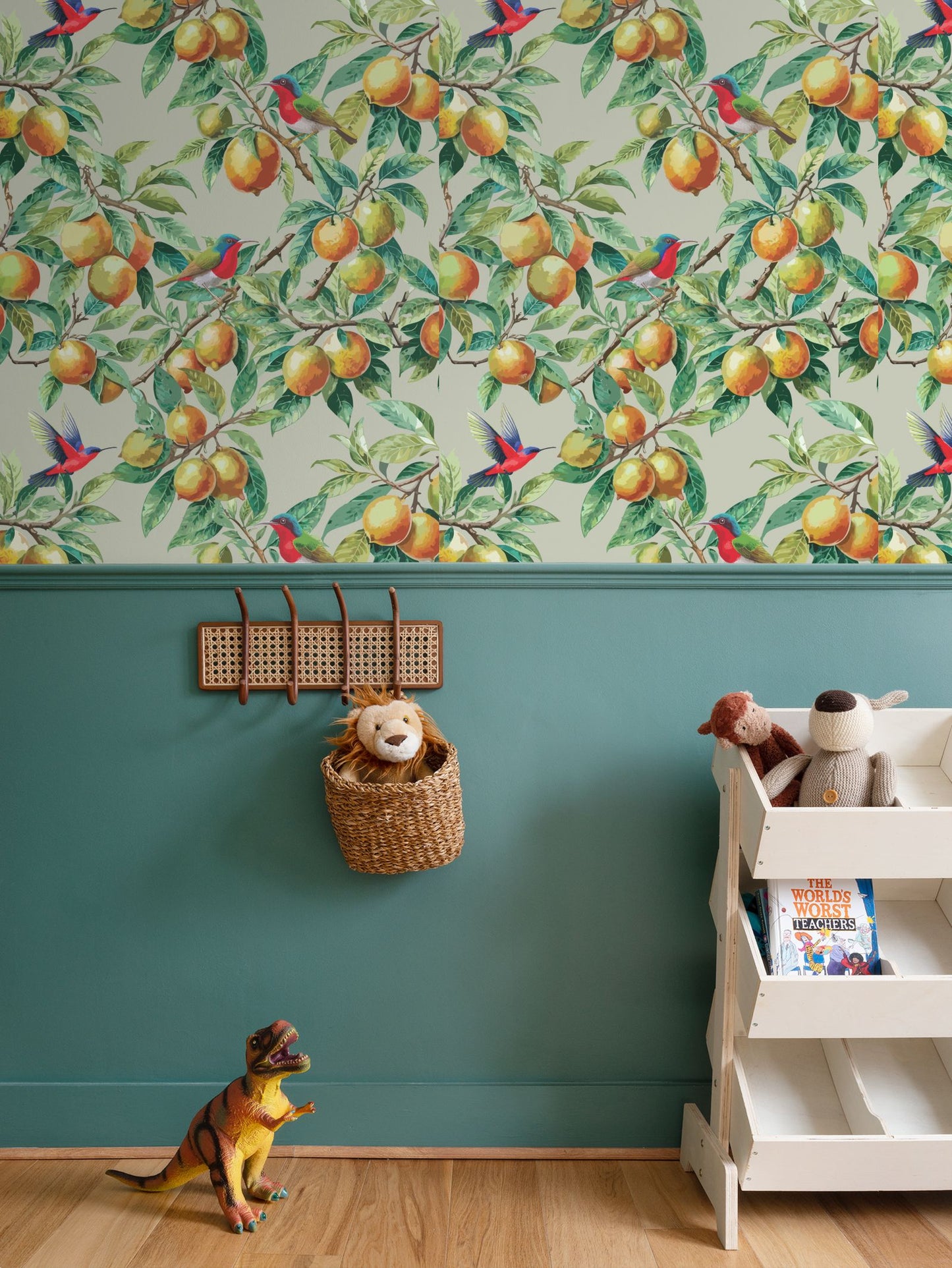 Citrus Grove Ash Gray Wallpaper