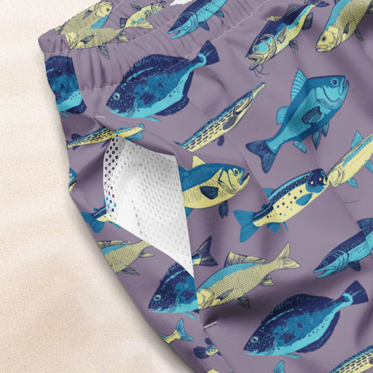 Atlantic Catch Recycled Swim Trunks – Lilac Gray