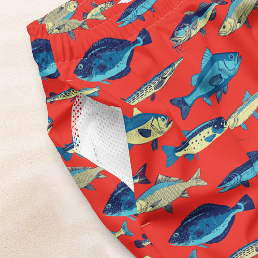 Atlantic Catch Recycled Swim Trunks – Summer Red