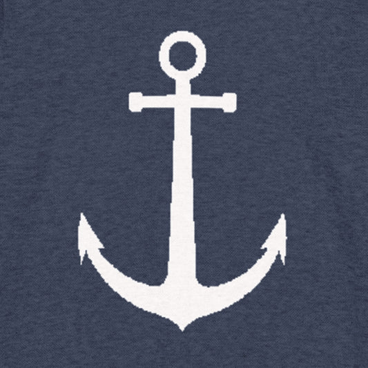 Navy blue anchor knit sweater