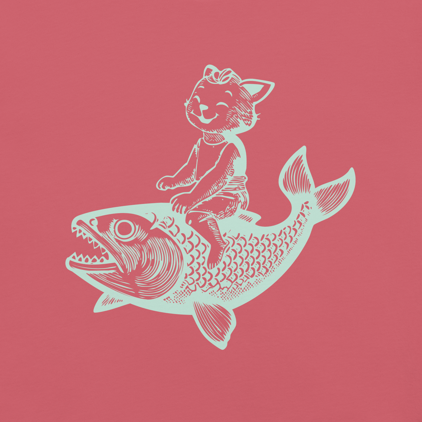 Cat's Fish T-shirt (multiple color options)