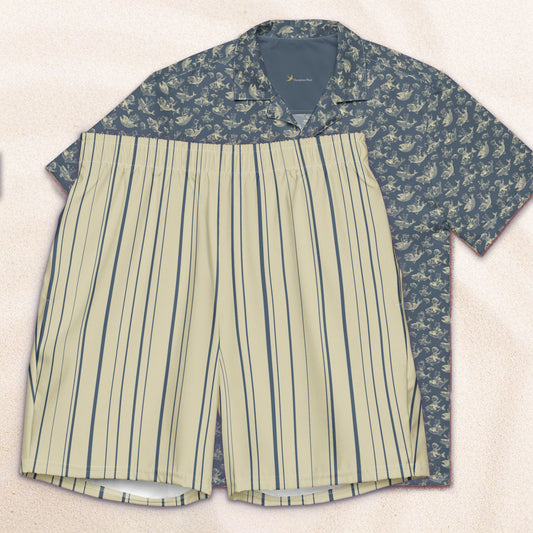 The Cat's Fish Camp Shirt – Van Deusen Navy with Dutch Cream