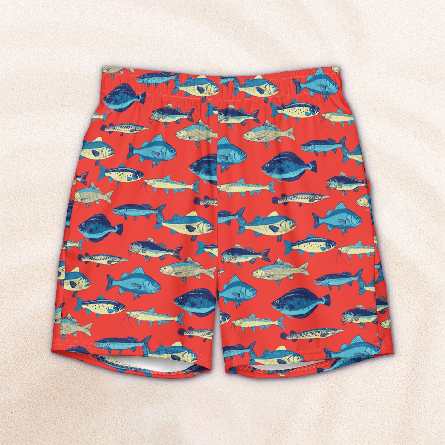 Atlantic Catch Recycled Swim Trunks – Summer Red