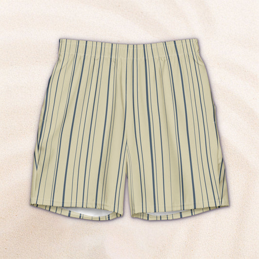 Maritime Stripe Conservation Swim Trunks – Dutch Cream with Van Deusen Navy
