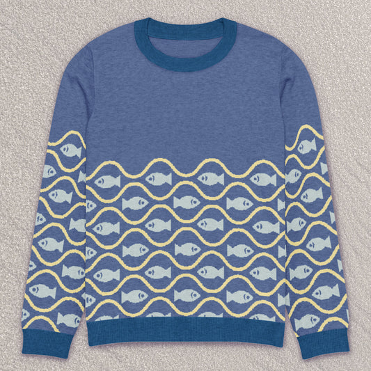 Fishy fish knitted sweater — ocean