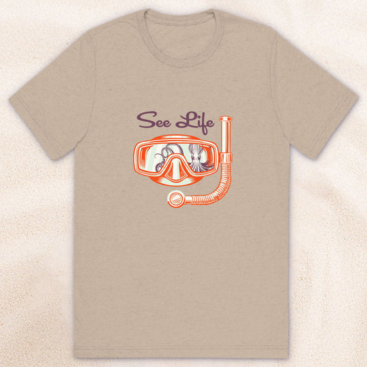 See Life Dive T-Shirt – Tan Triblend